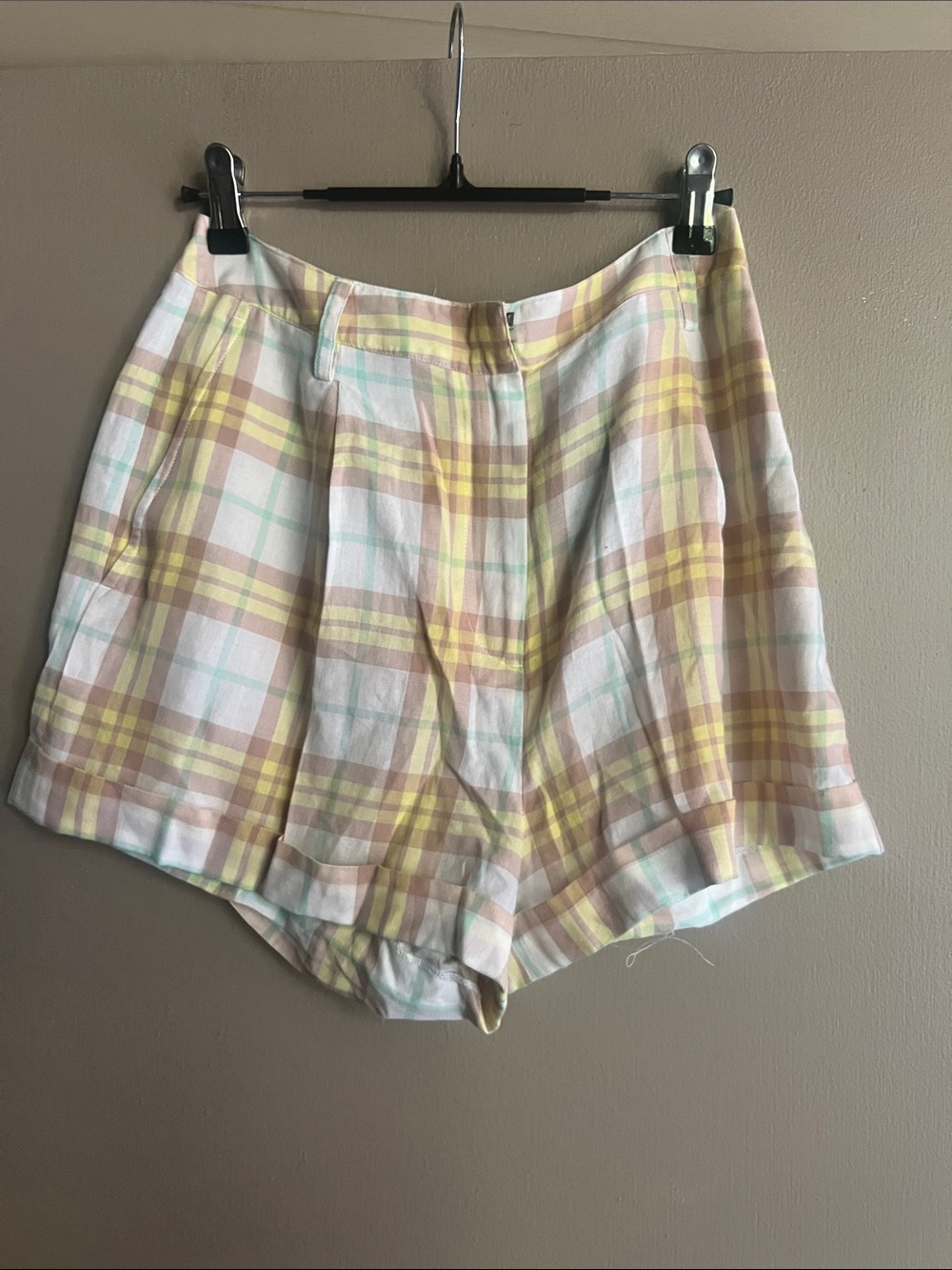 rag & bone Pastel Plaid High-Rise Women's Shorts